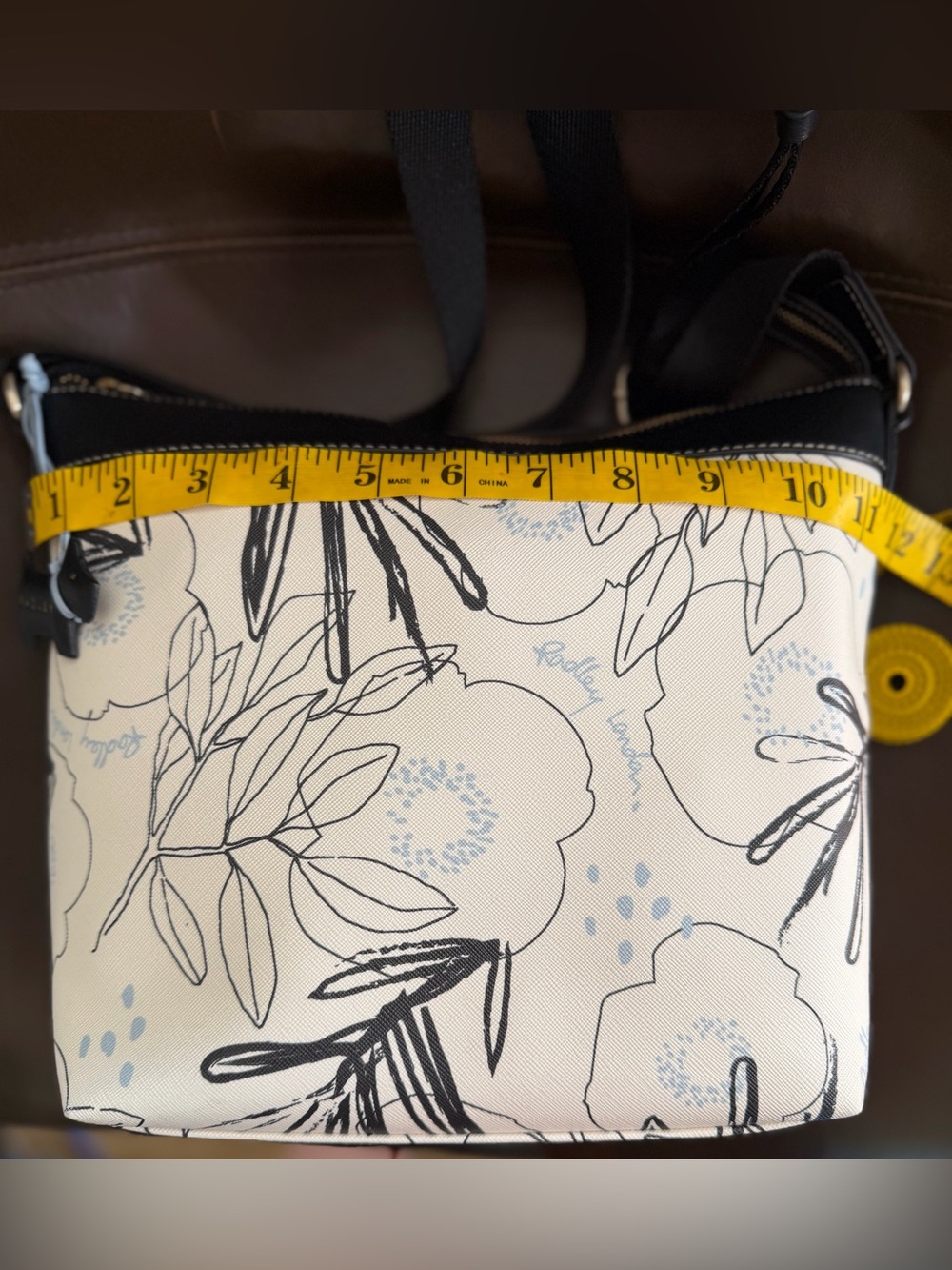 RADLEY LONDON Black & Cream Floral-Print Crossbody Bag - Picture 13 of 13